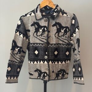 Jane Ashley Vintage Western Inspired Tapestry Jacket Size Medium